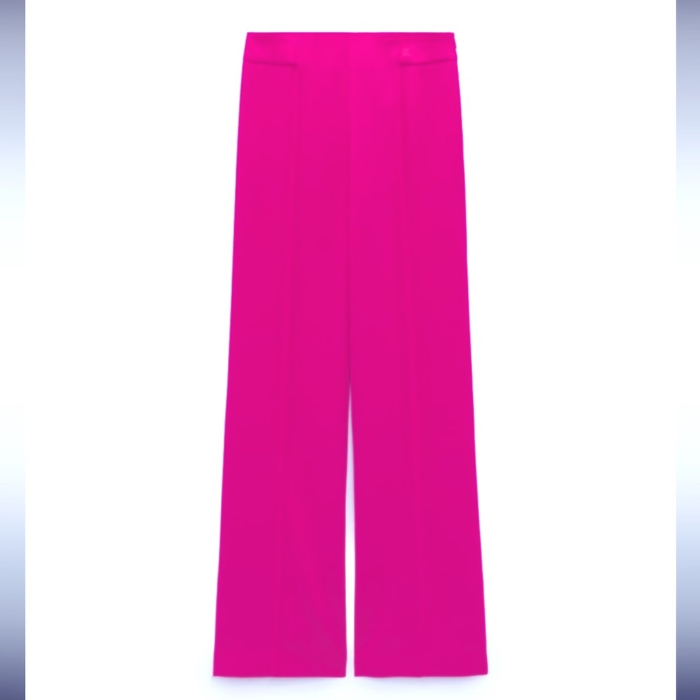 Zara long flowing neon pink pants - Picture 10 of 16